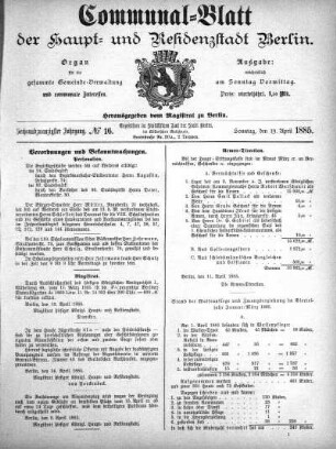 1885,16: No. 16, 19. April 1885