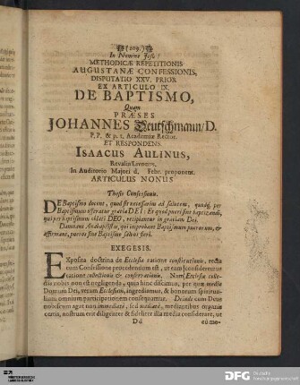 Articulus IX. De Baptismo.