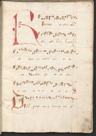 Choralhandschrift aus dem 15. Jahrhundert, hinten nachgetragen deutsche Luther-Lieder - Staatliche Bibliothek Ansbach VI g 8/9