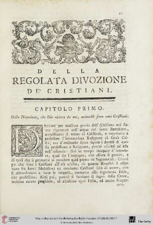 Capitolo primo - Capitulo ultimo