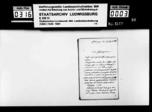 Mitteilungen des Rechtsanwalts Karl Mosthaf aus Ellwangen zur Verfassungs- und Verwaltungsgeschichte der Fürstpropstei