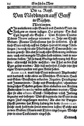 Die 14. Reyß. Von Nördlingen auff Genff.