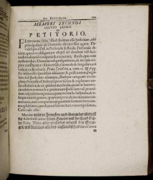 Sectio Prima. De Petitorio.