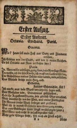 Octavia : Ein Trauerspiel in fünf Aufzügen