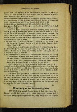 Mitteilung an die Vereinsmitglieder