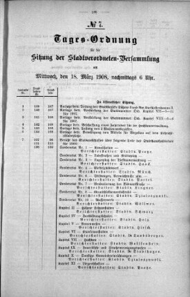 Tages-Ordnung. No. 7 (139-152), 18. März 1908