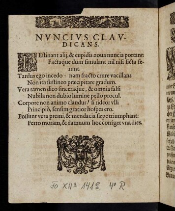 Nuncius claudicans
