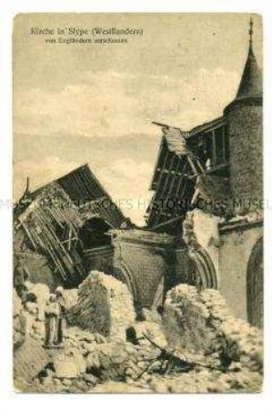 Zerstörte Kirche in Slype