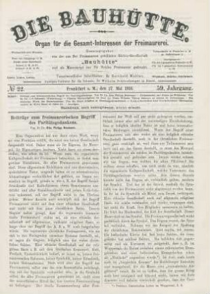 No. 22. Frankfurt a. M., den 27. Mai 1916. 59. Jahrgang.