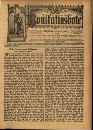 Erste Ausgabe vom Sonntag, den 07. Januar 1900.