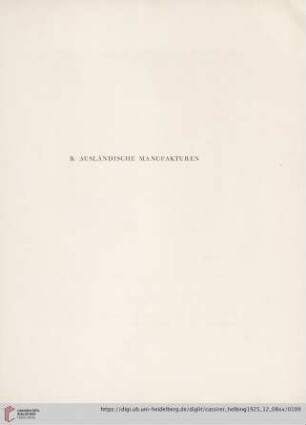 B. Ausländische Manufakturen (Nr. 140-157)