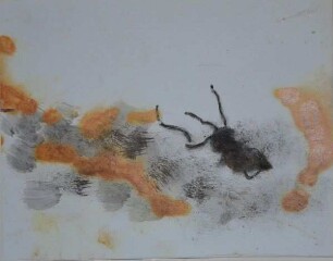 Insekten auf kopierter Roststruktur