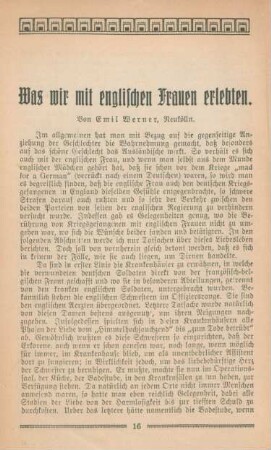 Was wir mit englischen Frauen erlebten