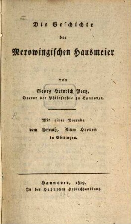 Die Geschichte der Merowingschen Hausmeier