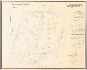 Grünflächen an der Siedlung Ackerstraße, Köln: Lageplan Vermessungskarte mit eingetragenen Höhen 1:500
