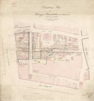 Situations-Plan der Etlinger Brandstätte von 23. Dec. 1836