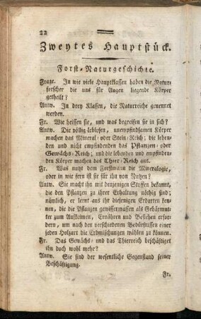 Zweytes Hauptstück. Forst-Naturgeschichte.