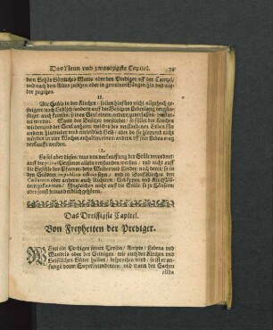 Das Dreissigste Capitel. Von Freyheiten der Prediger.