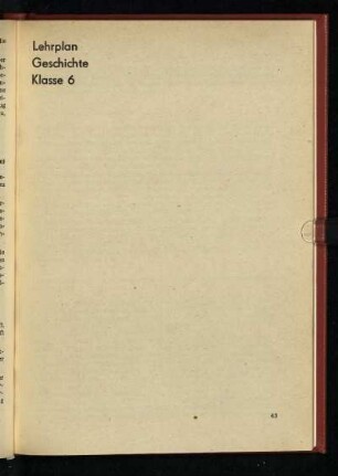 Lehrplan Geschichte Klasse 6