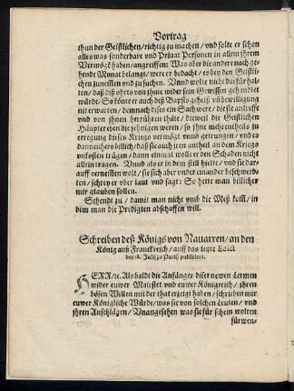 Schreiben deß Königs von Navarren/ an den König auß Franckreich ...