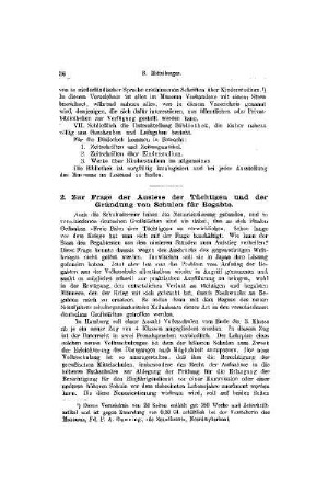 Zur Frage der Auslese der Tüchtigen und der Gründung von Schulen für Begabte : [Mitteilungen]