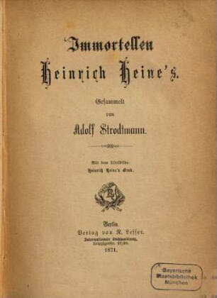 Immortellen Heinrich Heine's