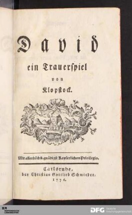 Klopstocks Trauerspiele