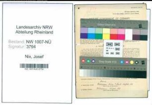 Entnazifizierung Josef Nix , geb. 20.07.1905 (Kaufm.Angestellter)