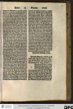Incipit omelia XXII et ultima, que exponuit litteram XL capituli ab illa parte: et extra portam... usque ad finem capituli.