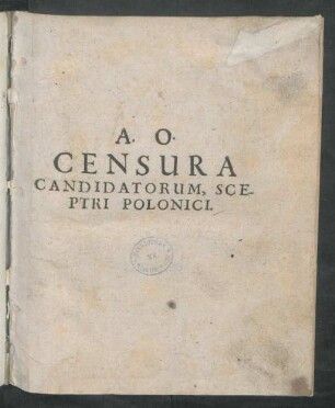 Censura Candidatorum, Sceptri Polonici