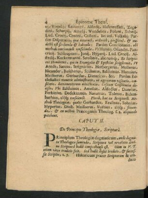 Caput II. De Principio Theologiae, Scriptura.