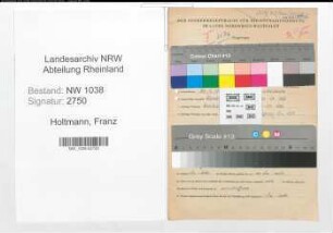 Entnazifizierung Franz Holtmann , geb. 30.01.1919 (Lehrer)