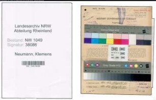 Entnazifizierung Klemens Neumann , geb. 06.06.1909 (Kaufmaennischer Angestellter)