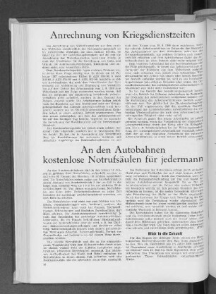 An den Autobahnen kostenlose Notrufsäulen für jedermann
