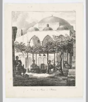 Entrée du Bazar à Athènes, Blatt 3 der Folge "Voyage dans le Levant en 1817 et 1818"
