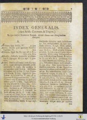 Index Generalis.