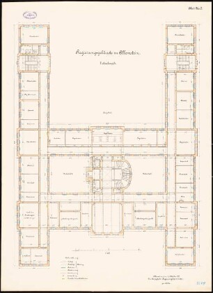 Regierungsgebäude, Allenstein: Grundriss 2. Obergeschoss 1:100