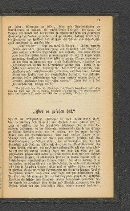 "Wer es gesehen hat,"