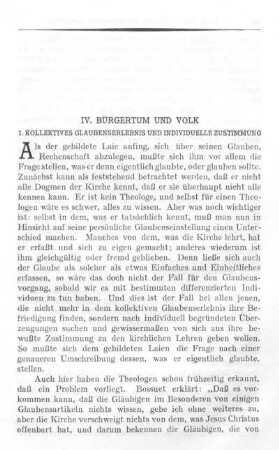 IV. Bürgertum und Volk