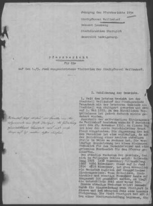 Weilimdorf: Pfarrbericht 1934
