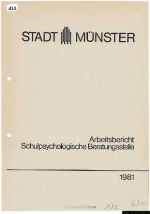 Arbeitsbericht Schulpsychologische Beratungsstelle 1981