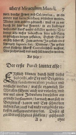Erklärung ubers Miraculum Mundi.