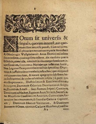 Conventio publica executionis pacis : Inter Sacrarum Caesareae et Regiae Christianissimae majestatum generalem et legatos plenipotentiarios ... Norimbergae inita et subscripta die secunda mensis Julii Anno 1650