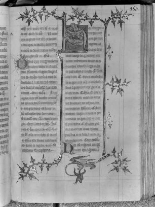 Bréviaire (été) / Bréviaire de Laon (été) / Breviarium. Pars aestivalis / Heures / Stundenbuch — Initial H mit dem Tod der Maria, Folio fol. 350 r