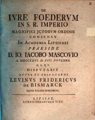 De iure foederum in S. R. Imperio
