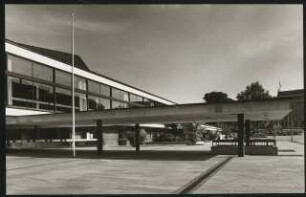 Stadthalle (auch: Mercatorhalle), Duisburg: Ansicht Haupteingang König-Heinrich-Platz (Westen)