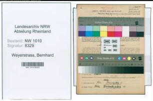 Entnazifizierung Bernhard Weyerstrass , geb. 15.01.1882 (Monteur)