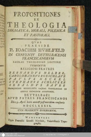 Propositiones Ex Theologia Dogmatica Morali, Polemica Et Pastorali