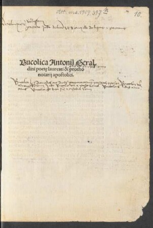Bucolica Antonij Geral||dini poetę laureati & protho||notarij apostolici.||