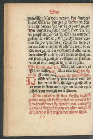 Hie anfahen ist das dryssig teglich gebet nütz und kostbarlich von unser lieben frowen ...